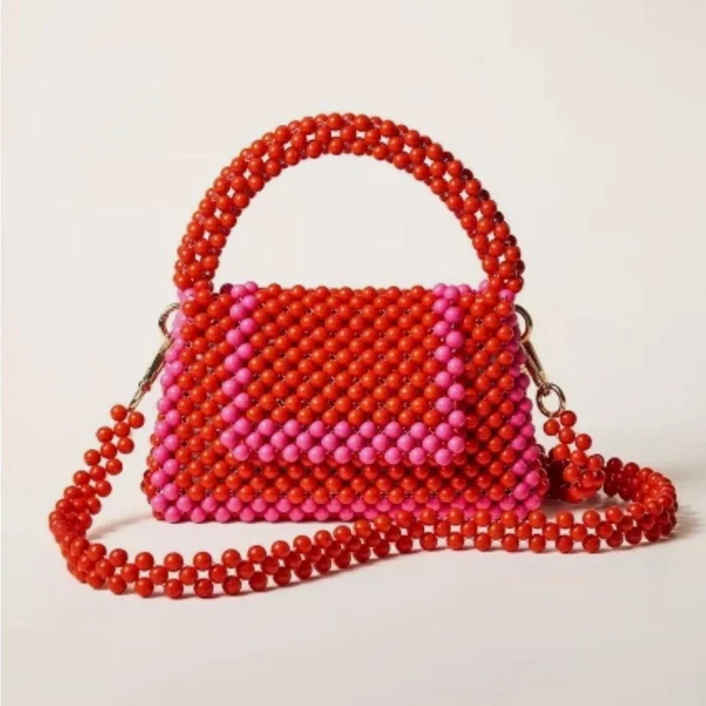 NEW Kate Spade New York x Target - Pink/Red‎ Colorblock Beaded Crossbody Bag